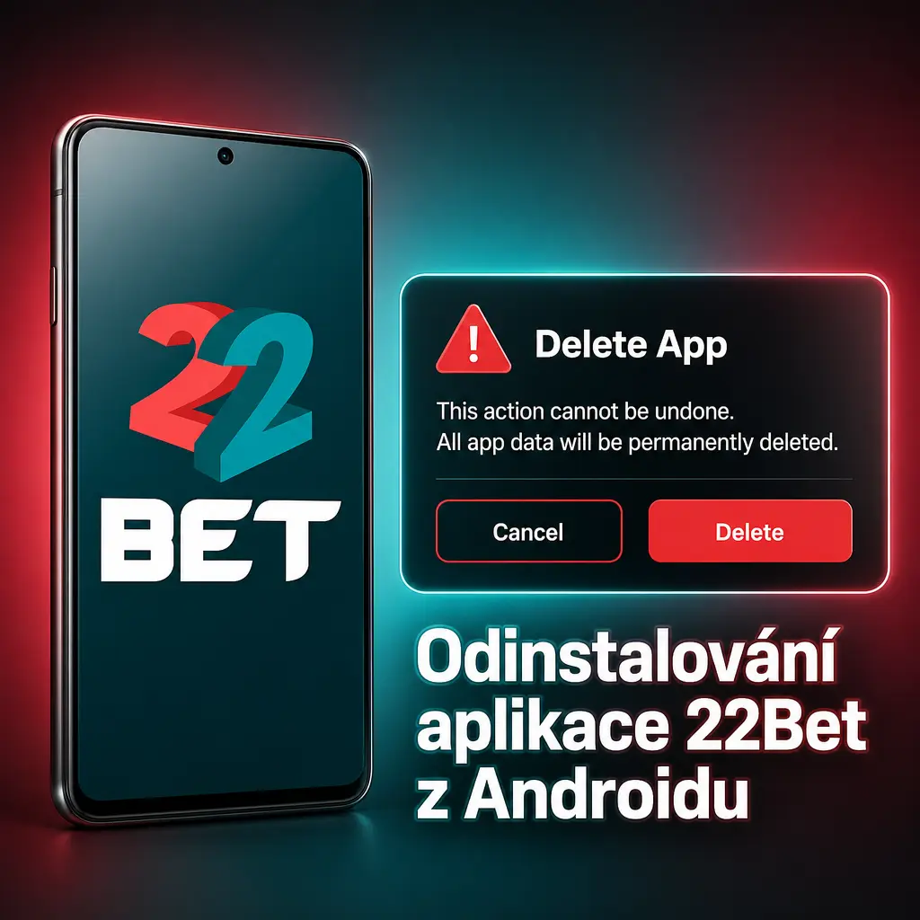 Odinstalování aplikace 22Bet z Androidu přes Nastavení a sekci Aplikace