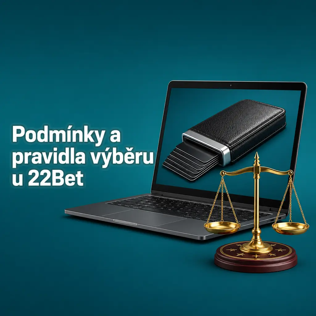 Podmínky výběru u 22Bet: KYC verifikace, stejná platební metoda, sázkové podmínky bonusu a minimální zůstatek 400 CZK.