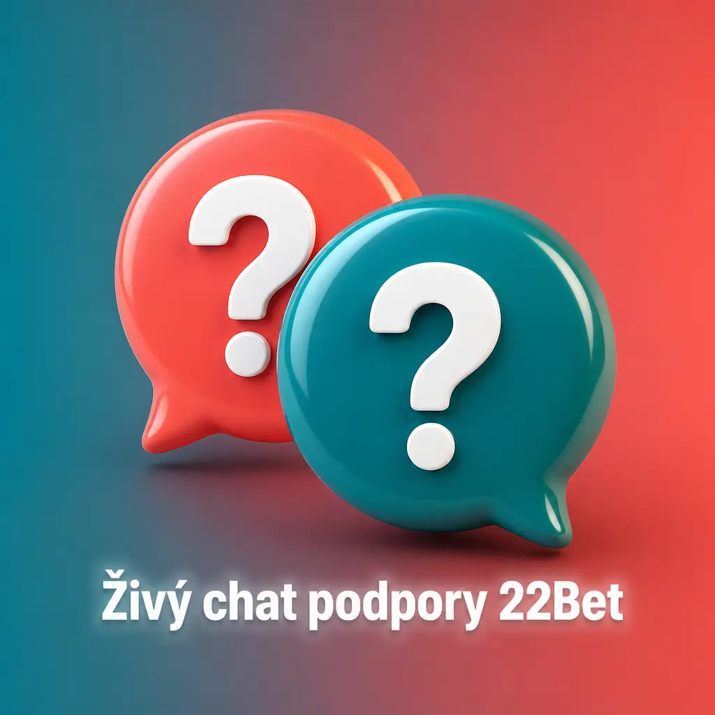 Ikona živého chatu podpory 22Bet dostupná 24/7 pro dotazy k registraci, vkladům a bonusům